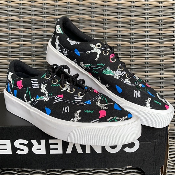 Converse Skid Grip CVO OX Archive Print - Black/Court Green/White MEN`S - Picture 5 of 16